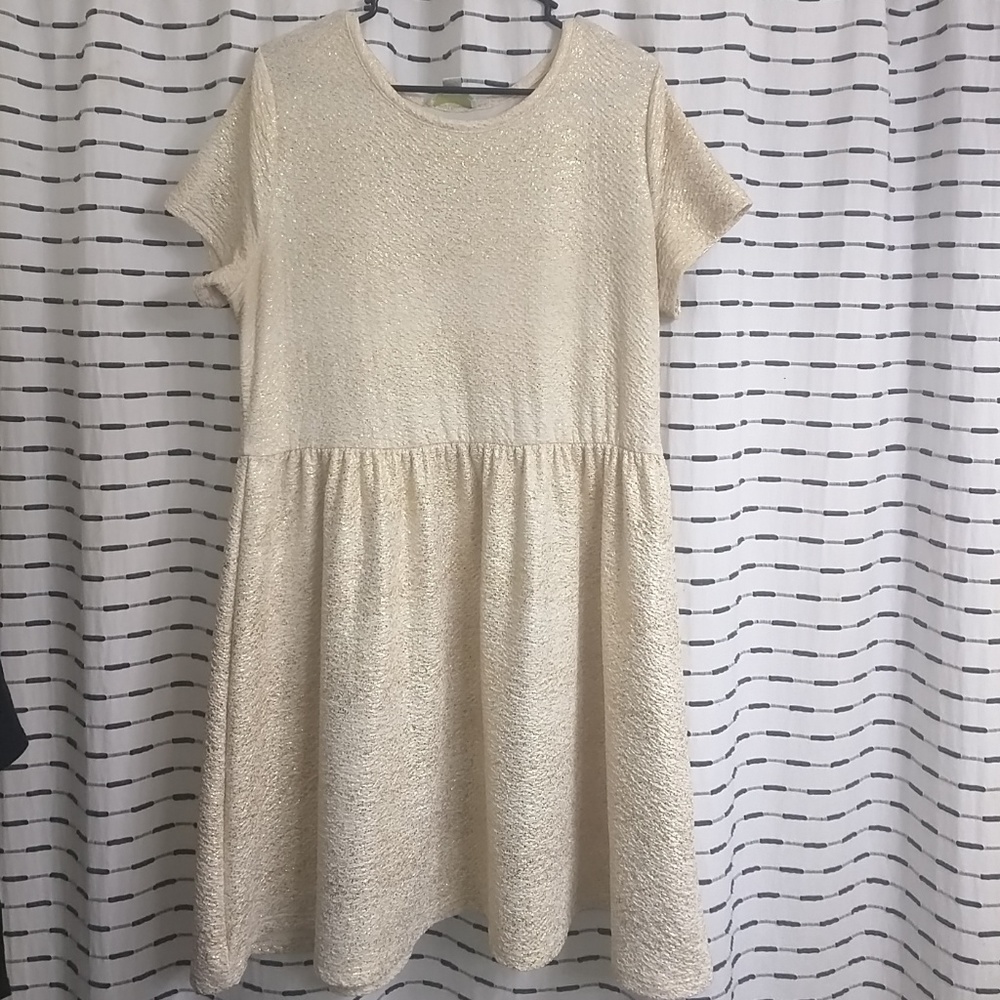 Forever 21+ gold glittery skater dress